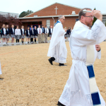Blessing before the groundbreaking.